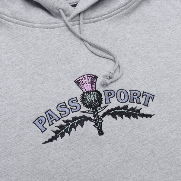 Pass~Port Thistle Embroidery Hood - Grey Heather