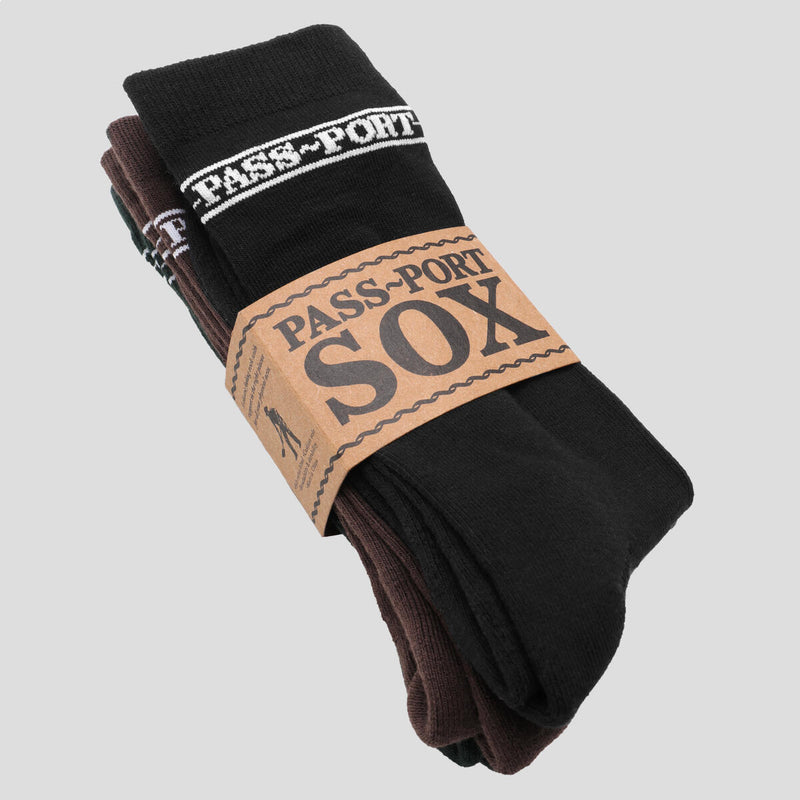 Pass~Port High Socks 3 Pack - Black/Chocolate/Forest