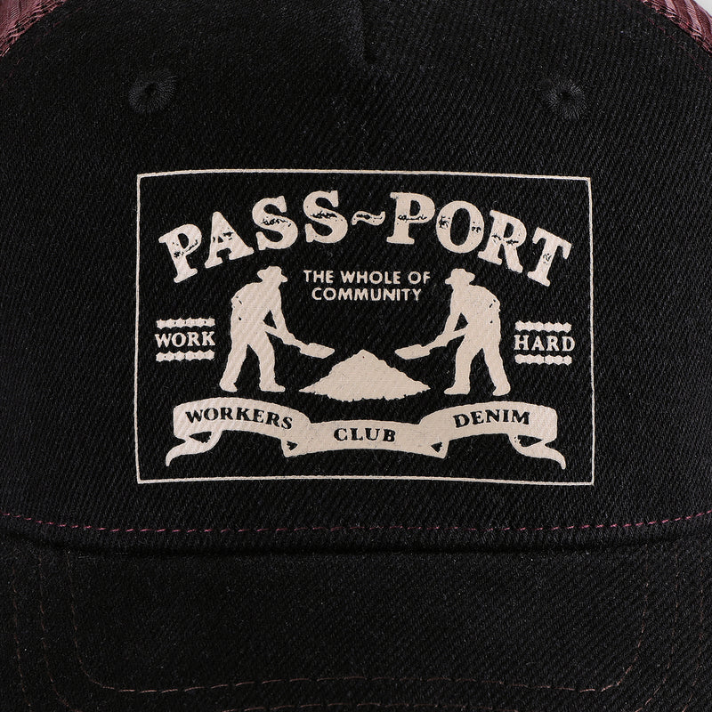 Pass~Port Workers Club Denim Packers Trucker Cap - Washed Black