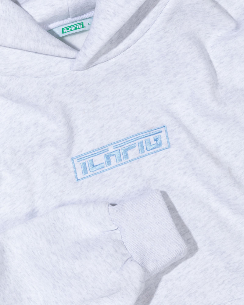 ICHPIG Strike Cordless Hoodie - White Marle / Sky