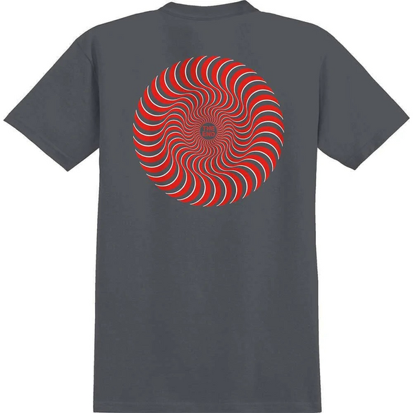 Spitfire Classic Swirl Overlay Youth Tee - Charcoal / Red