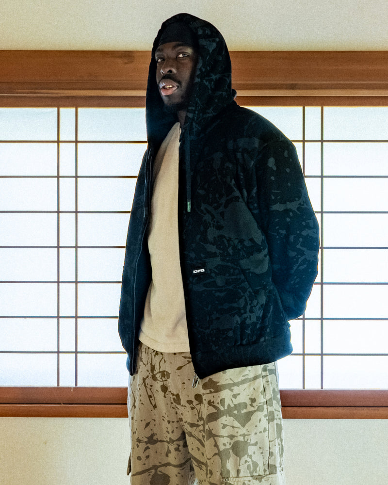 ICHPIG Splatter Zip-Up Hood - Black