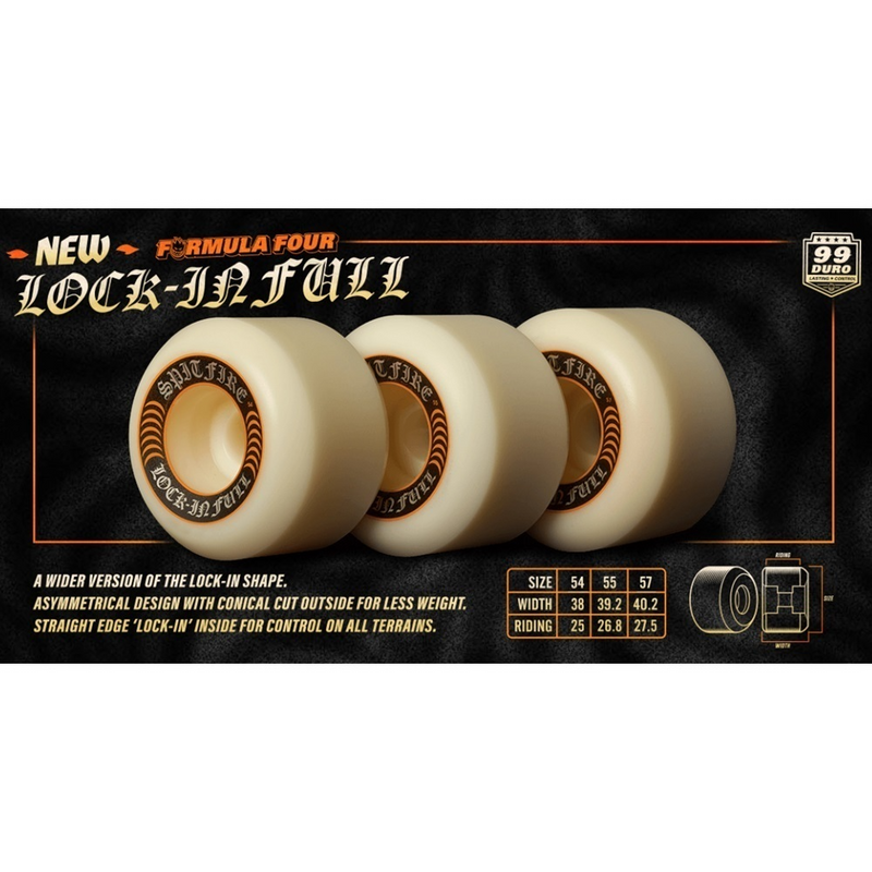 Spitfire Formula Four 99a Lock-In Full Black Skateboard Wheel - 57mm