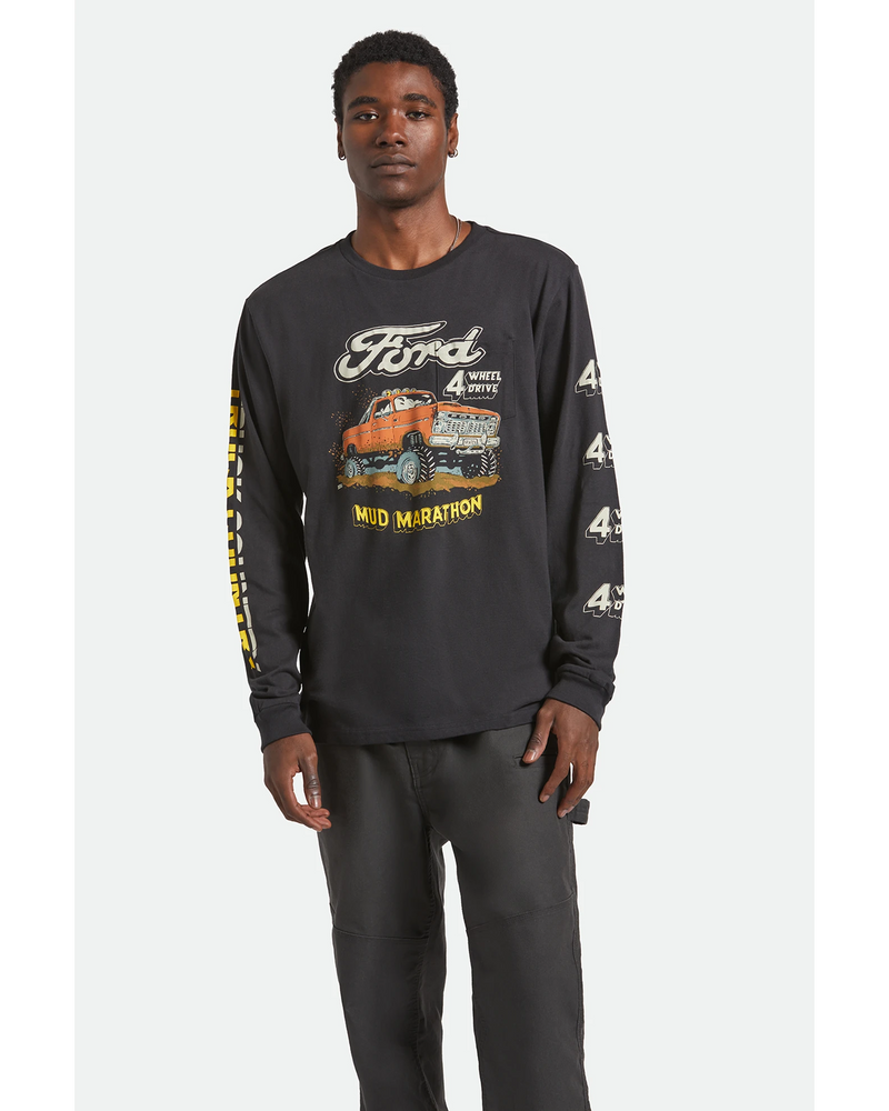 Brixton x Ford Mud Marathon L/S Tee - Burnt Rubber