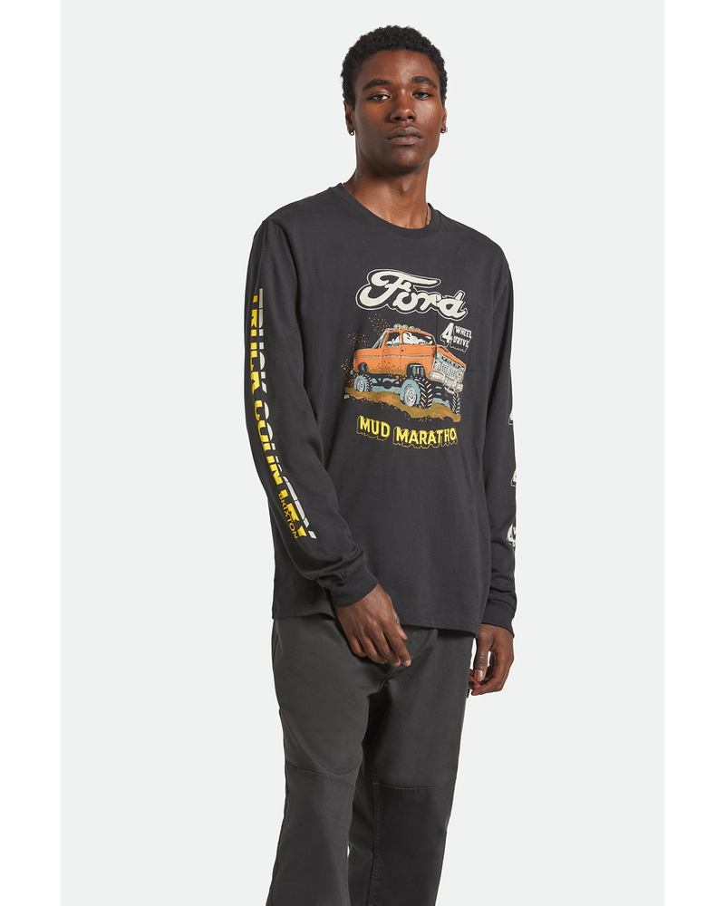Brixton x Ford Mud Marathon L/S Tee - Burnt Rubber