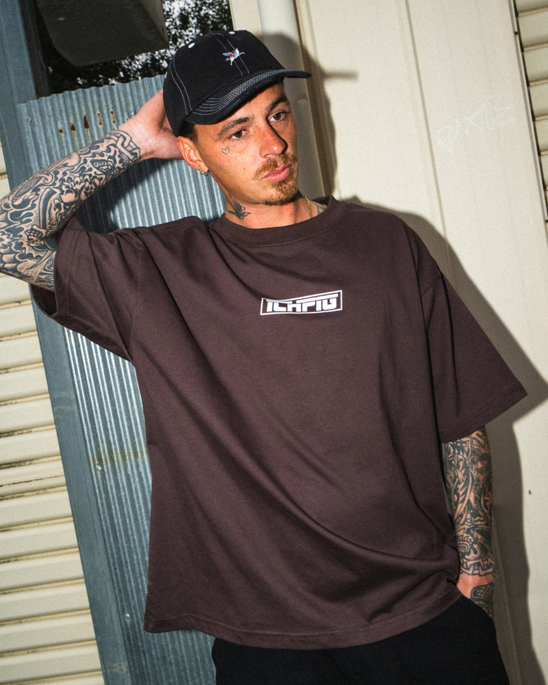 ICHPIG Strike Logo Tee - Espresso / White