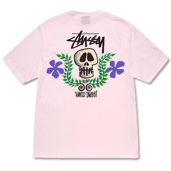 Stussy Skull Crest Heavy Weight SS Tee - Pigment Pink