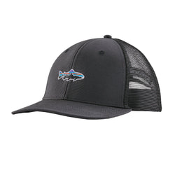 Black mesh cap with a logo on a white background