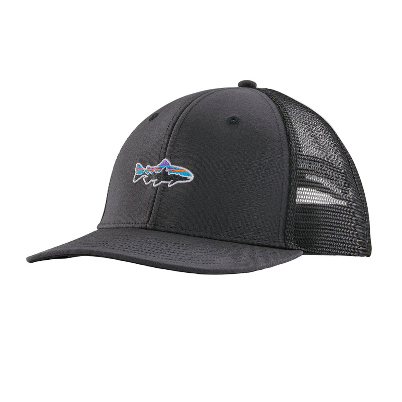 Black mesh cap with a logo on a white background