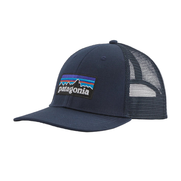 Navy blue cap with Patagonia logo on a white background