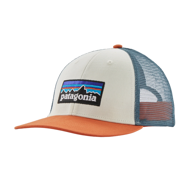 Patagonia P-6 Logo LoPro Trucker Hat - White / Redtail Rust