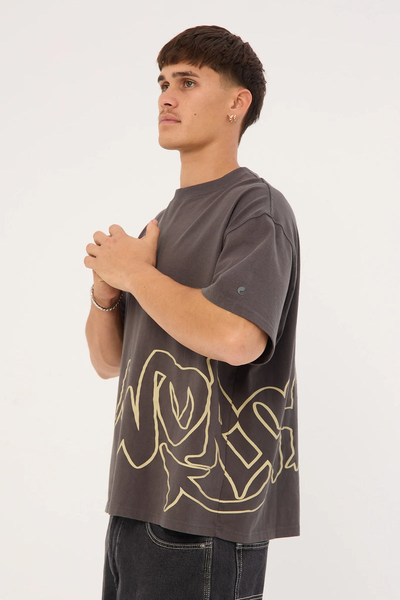 Worship Sprays Oversized Tee - Worn Black