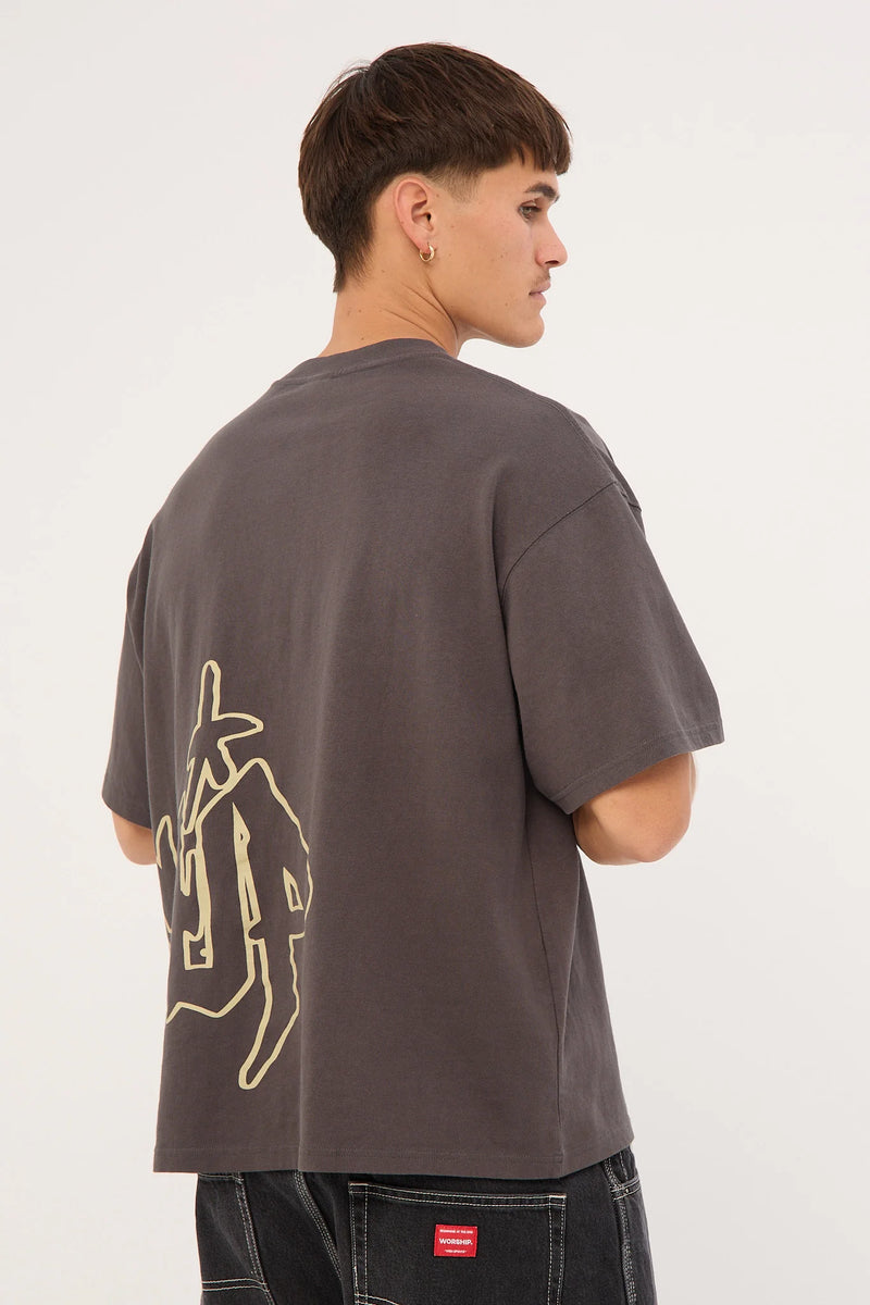 Worship Sprays Oversized Tee - Worn Black