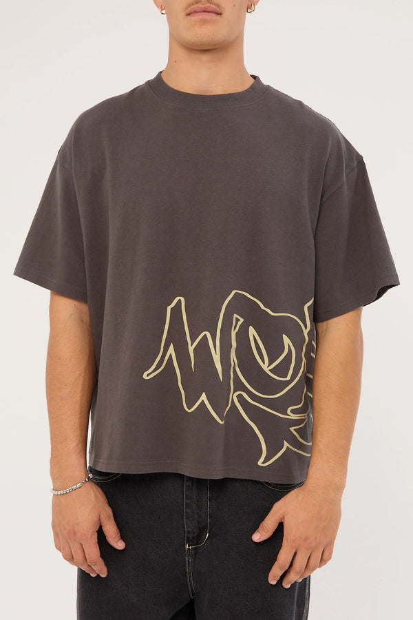 Worship Sprays Oversized Tee - Worn Black