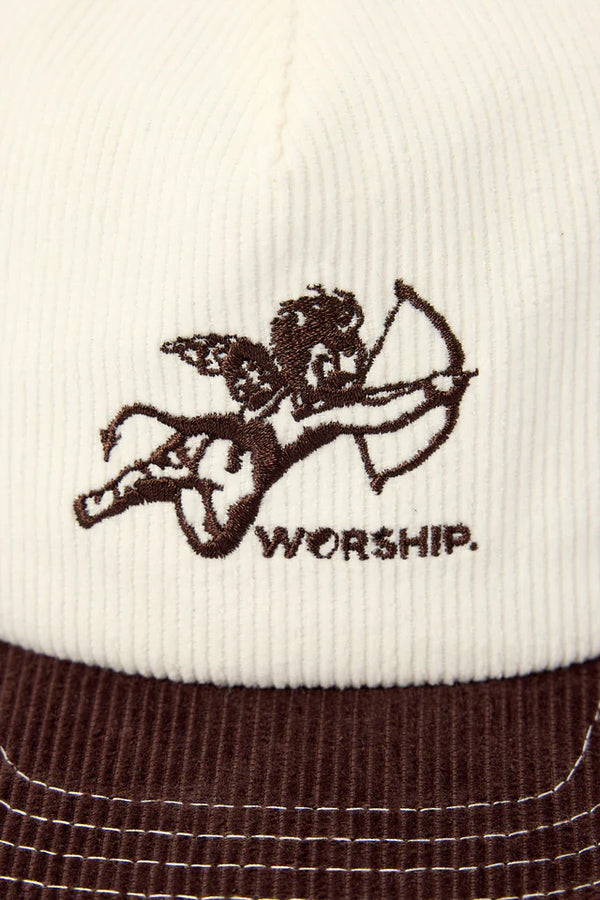 Worship Cherub Cord 5 Panel Hat - Dark Choc