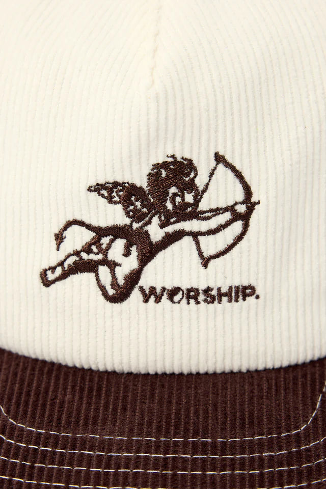 Worship Cherub Cord 5 Panel Hat - Dark Choc
