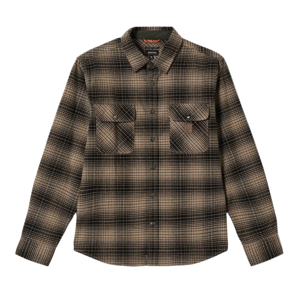 Brixton Builder Bowery L/S Flannel - Black / Cinder Grey