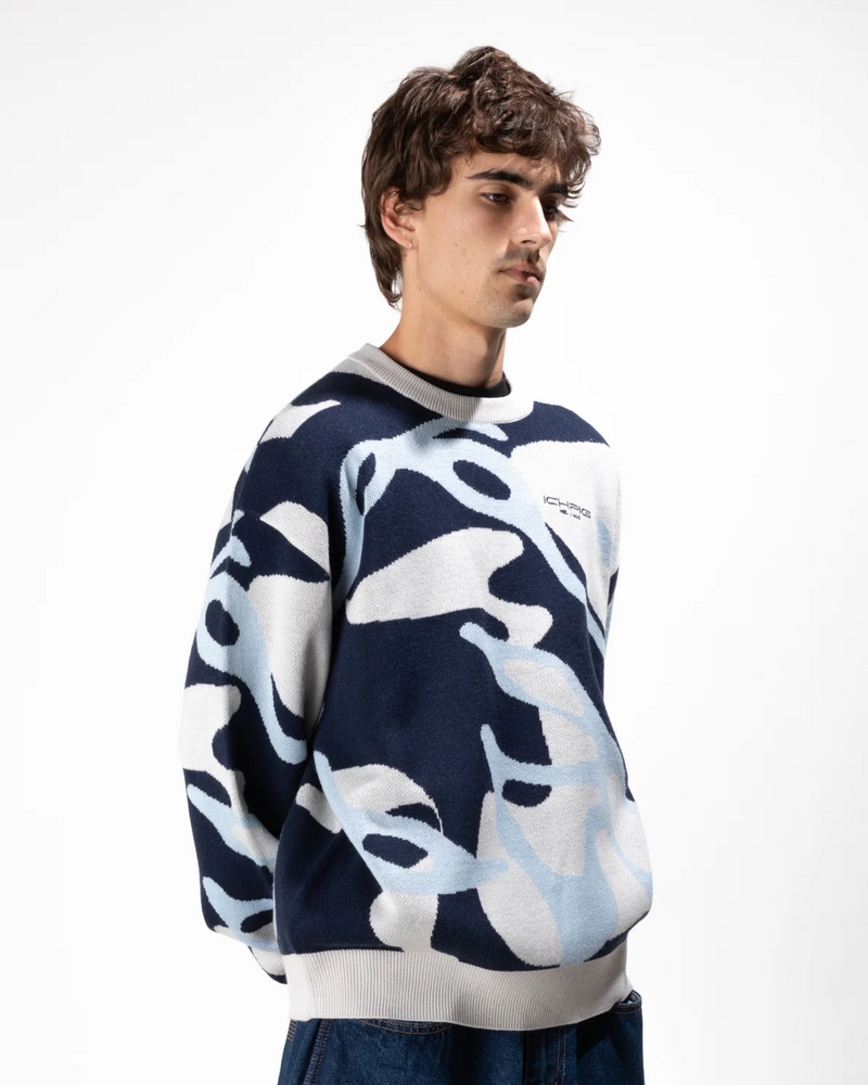 ICHPIG Glyph Knitted Crew - Oceanic