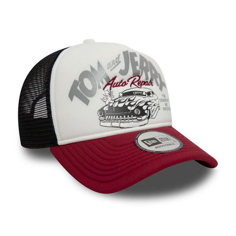 New Era Tom and Jerry Trucker Snapback - White / Burgundy