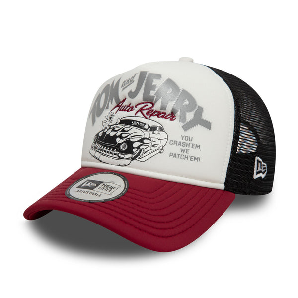 New Era Tom and Jerry Trucker Snapback - White / Burgundy