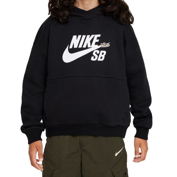 Nike SB Icon Fleece EasyOn Youth Hoodie - Black