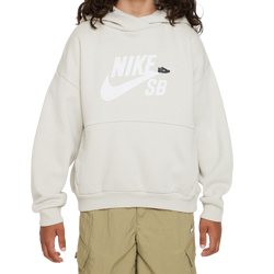 Nike SB Icon Fleece EasyOn Youth Hoodie - Light Bone