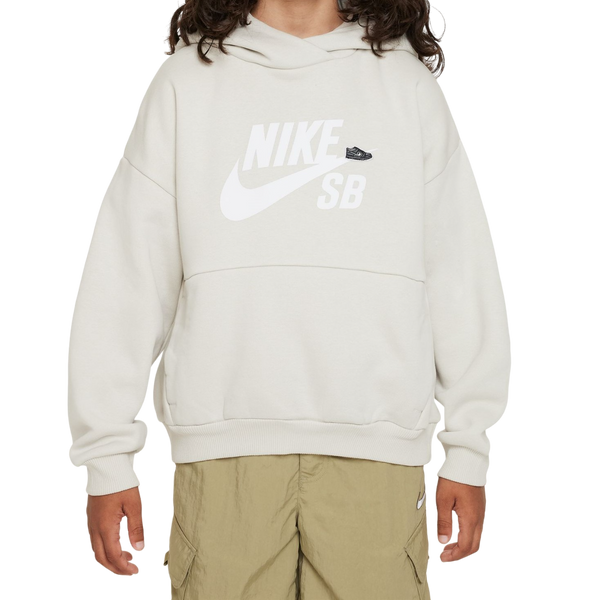 Nike SB Icon Fleece EasyOn Youth Hoodie - Light Bone