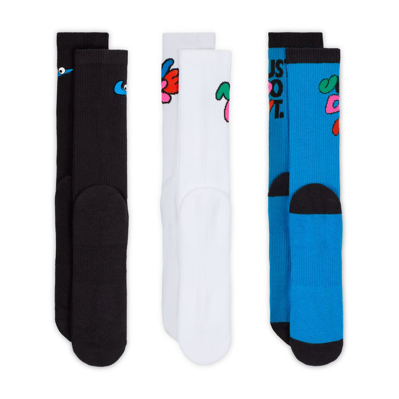 Nike Everyday Plus Cushioned Crew Socks 3pk - Multi Colour