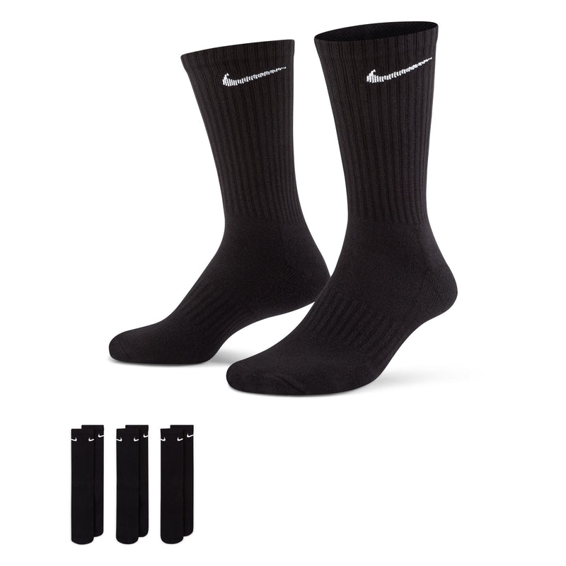 Nike Everyday Cushioned Training Crew Socks 3pk - Black