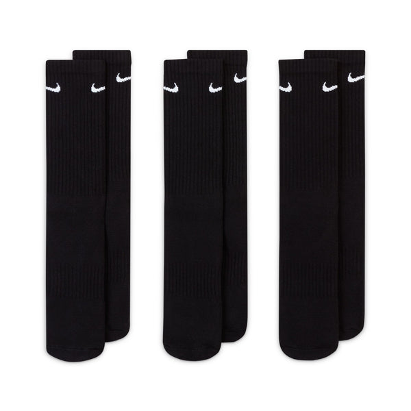 Nike Everyday Cushioned Training Crew Socks 3pk - Black