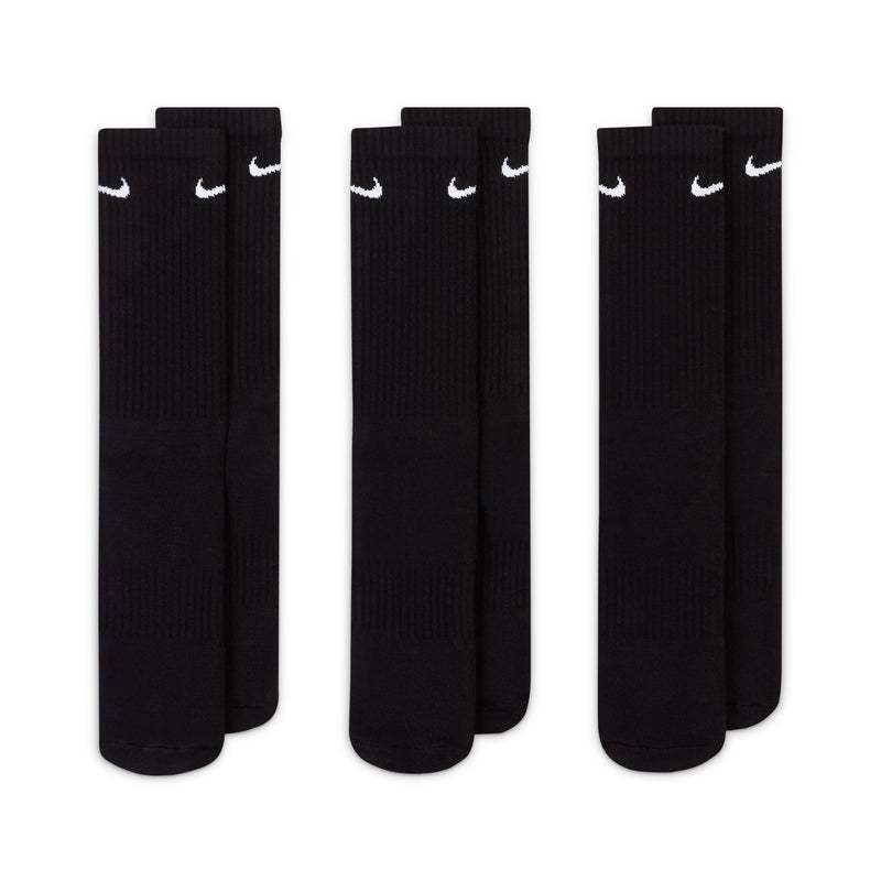Nike Everyday Cushioned Training Crew Socks 3pk - Black