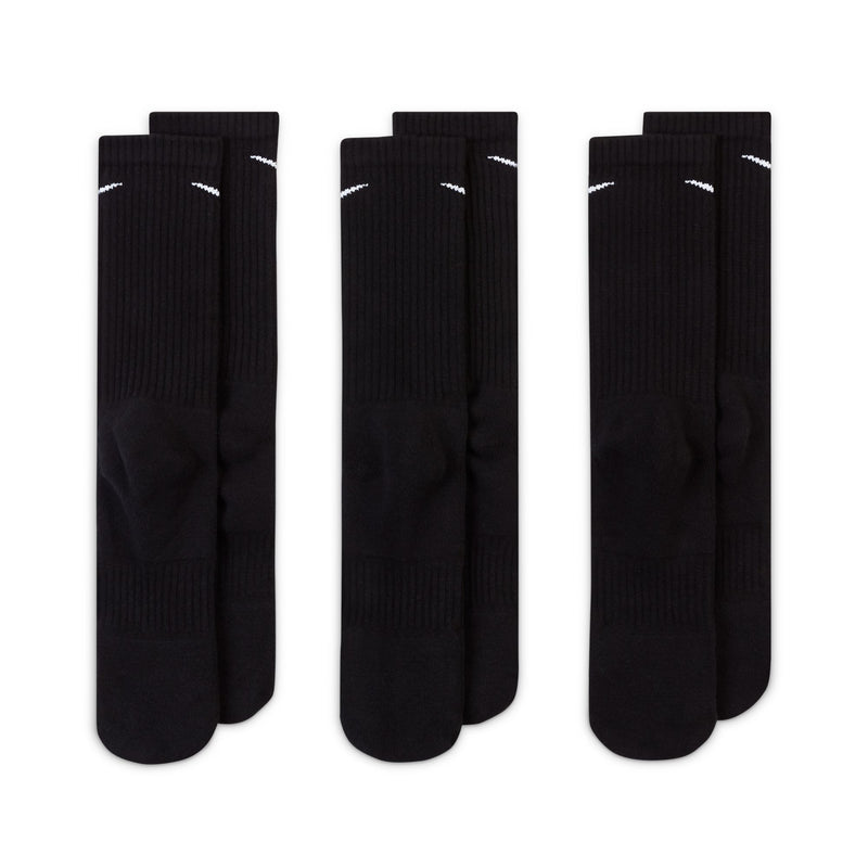 Nike Everyday Cushioned Training Crew Socks 3pk - Black