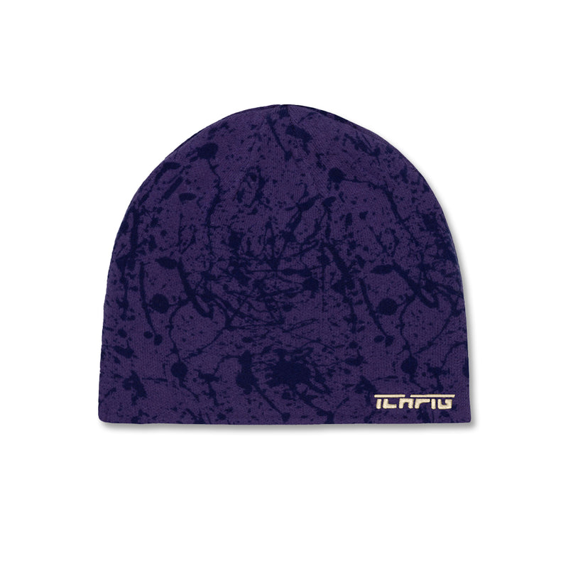 ICHPIG Splatter Reversible Beanie - Plum/ Cream