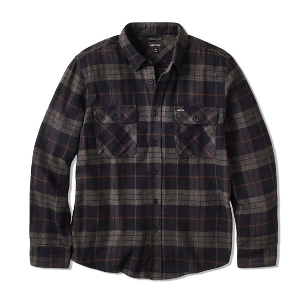 Brixton Bowery L/S Flannel - Black Charcoal