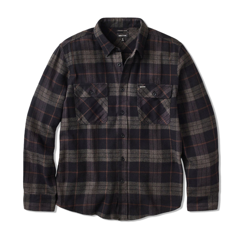 Brixton Bowery L/S Flannel - Black / Charcoal
