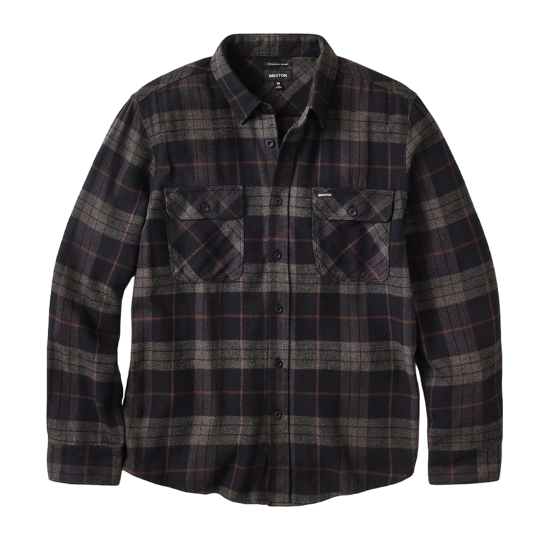 Brixton Bowery L/S Flannel - Black Charcoal