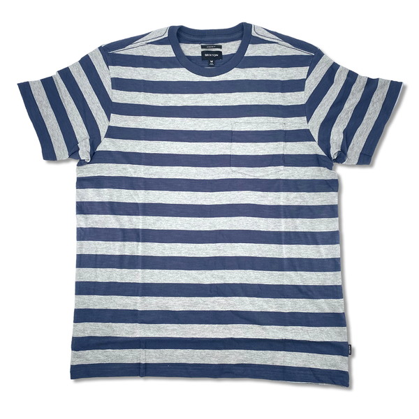 Brixton Hilt Slub Knit Tee - Ombre Blue/Heather Grey