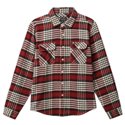 Brixton Bowery L/S Flannel - Island Berry/White Cap/Black