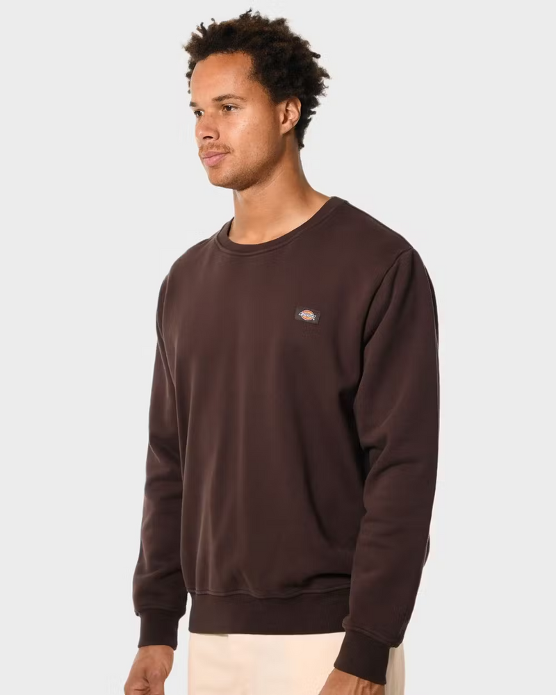 Dickies Classic Label Washed Crew Neck Sweater Brown Evolve Skate Store