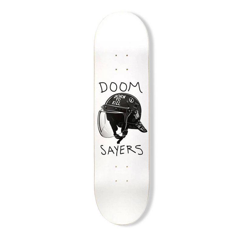 Doom Sayers Riot Helmet Skateboard Deck White - 8.25"