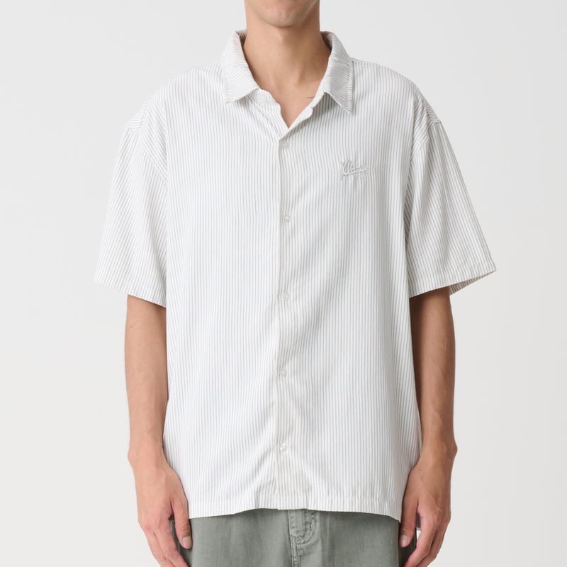 XLarge Oxford Script Short Sleeved Shirt - Black/ White