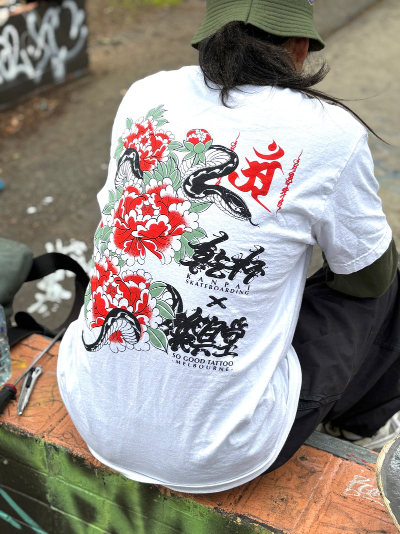 Kanpai Snake Tee - White