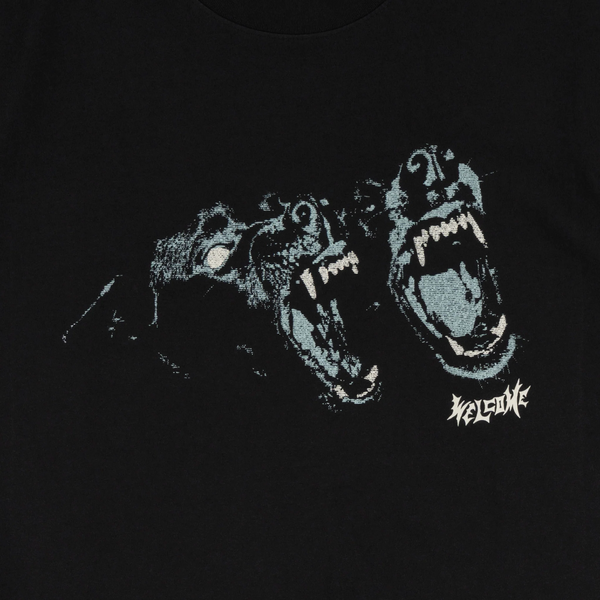 Welcome Woof Garment-Dyed Boxy Tee - Black