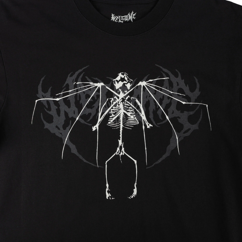 Welcome Echo Garment-Dyed Boxy Tee - Black