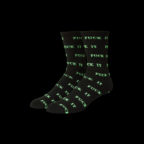 HUF Fuck It Crew Socks - Glow in the Dark