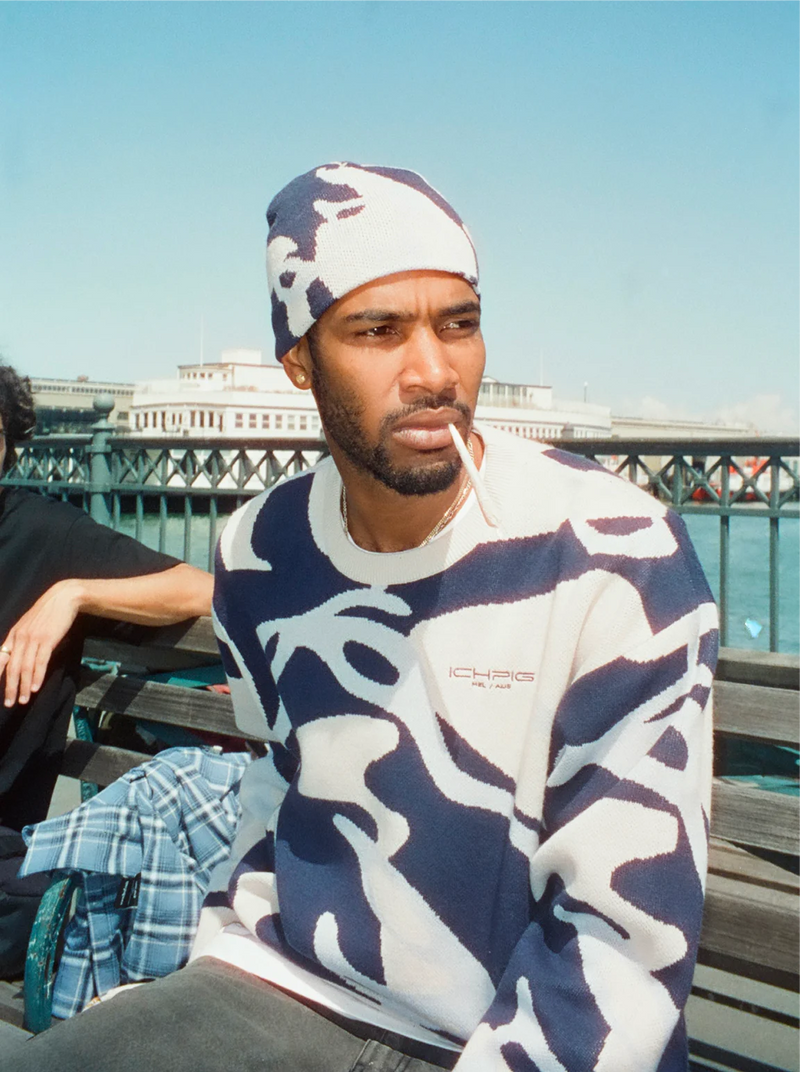 ICHPIG Glyph Knitted Crew - Oceanic