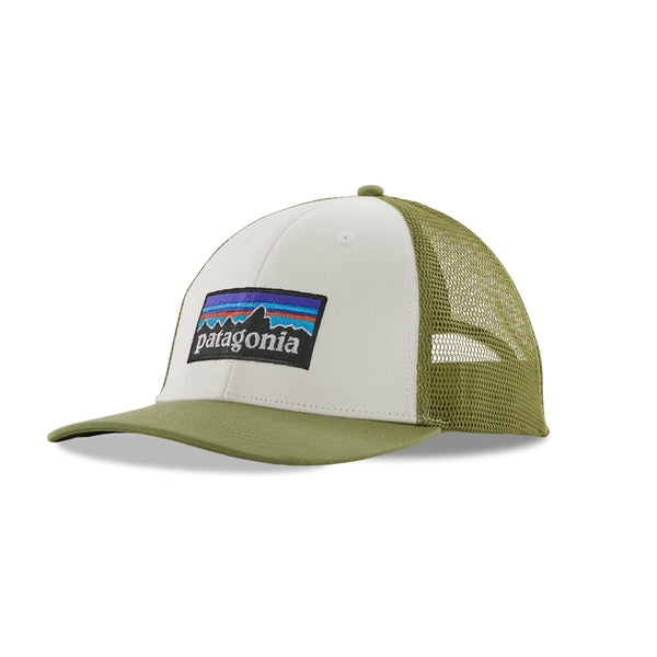 Patagonia P-6 Logo LoPro Trucker Hat - White/Buckhorn Green