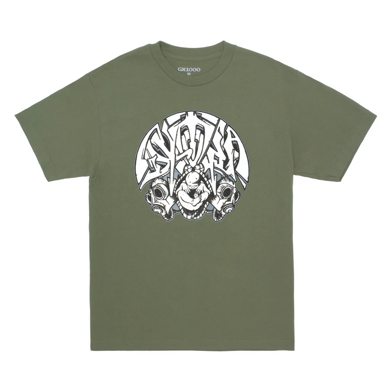 GX1000 Dystopia Gas Mask Tee - Military Green