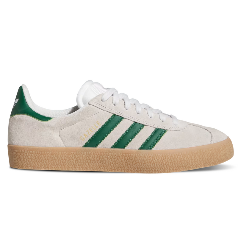 Adidas Gazelle ADV - Crystal White / Green / Gum – Evolve Adidas Gazelle ADV - Crystal White / Green / Gum – Evolve