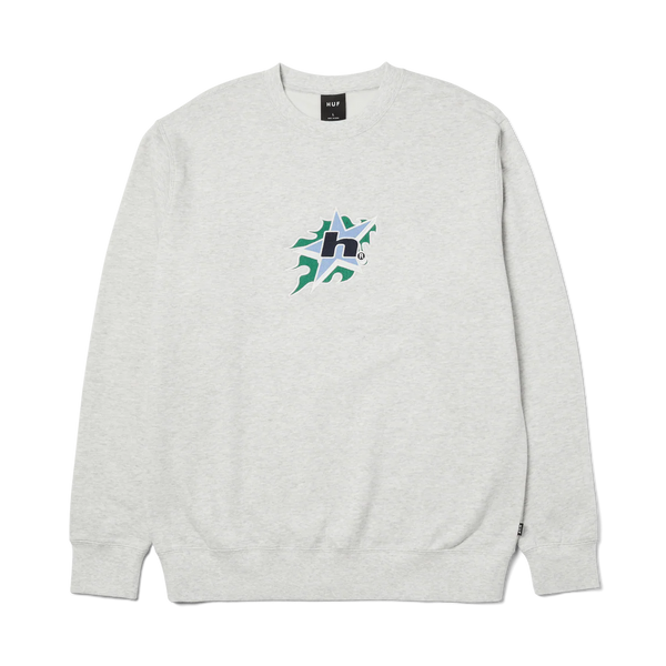 HUF Bit Crewneck Sweatshirt - Ash